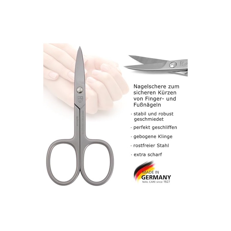 Drei Schwerter Curved Nail Scissors, Sharp Blade for Precise Nail