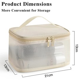 unbranded Large Capacity Cosmetic Bag Convenient Toilet Bag Outdoor Travel Storage , Beige