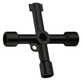 AONAT Meter Box Key,4-Way Multi-Functional Utilities Key,Gas Key,Electrical Cabinet Key for Cupboard,Cabinet,Water,Gas,Electric & Plumbing Applications,Black