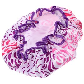 Mikinona Extra Large Shower Cap for Women Hair Reusable Bath Cap Satin Material Decorative Bath Cap for Shower and Coloring Treatment