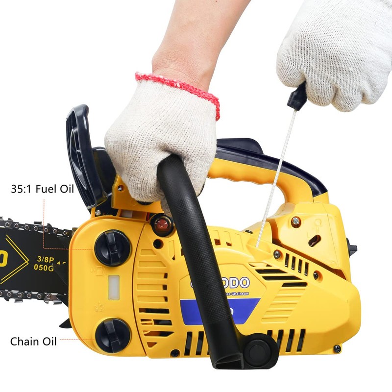 QZTODO Top-Handle-Chainsaw-Gas-Powered - 12 Inch Chain Saws, Portable Little Saw