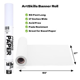 ArtSkills Easel Paper, Roll of Paper for Kids Art, Painting and Drawing, 50 ft, 1-Pack