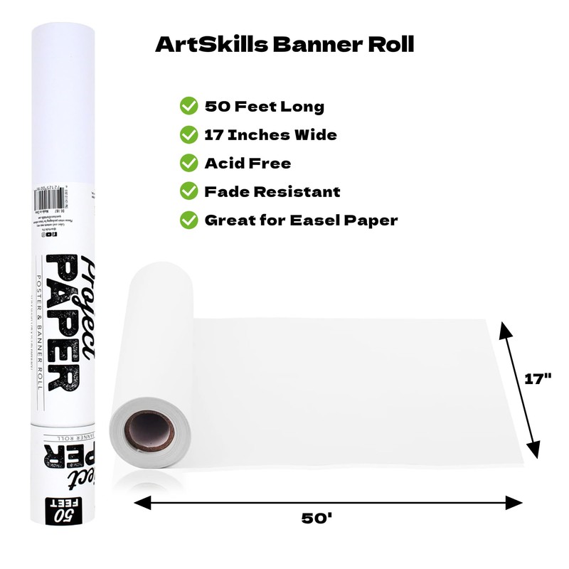 ArtSkills Easel Paper, Roll of Paper for Kids Art, Painting