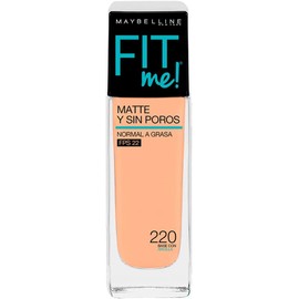 Maybelline Base de Maquillaje Fit Me Matte 220 Natural Beige + Super Natural Polvo Compacto Matte 220 Nat Beige 12 gr