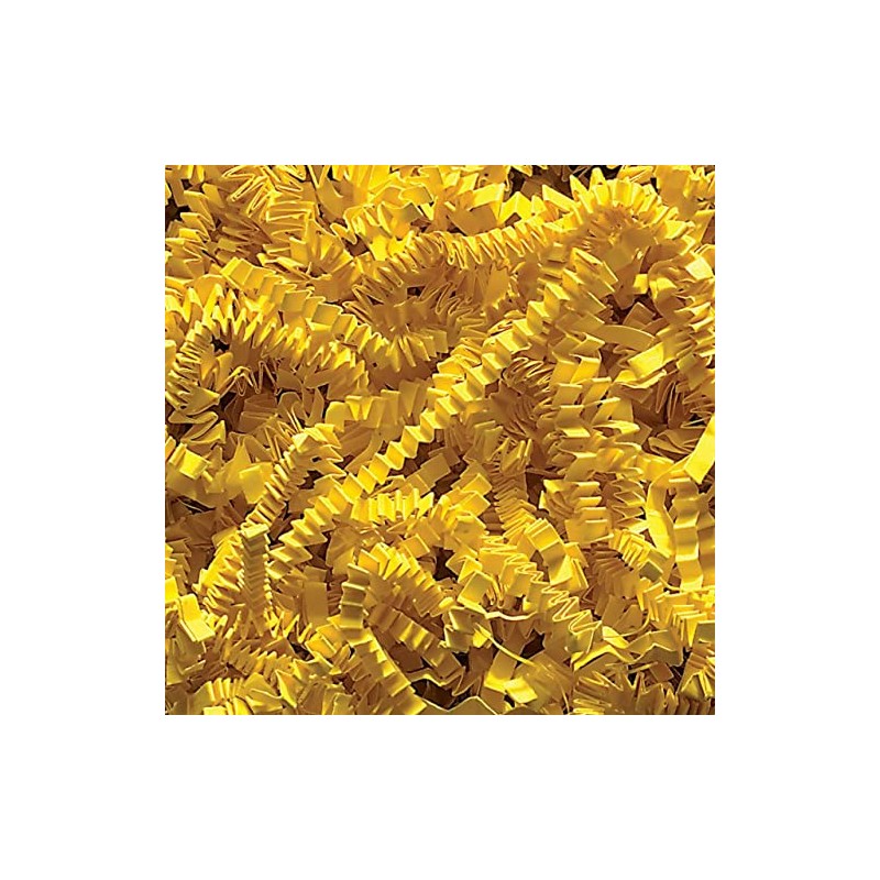 Box.it.pack.it Shredded Crinkle Zigzag Kraft Paper, Yellow, 500g