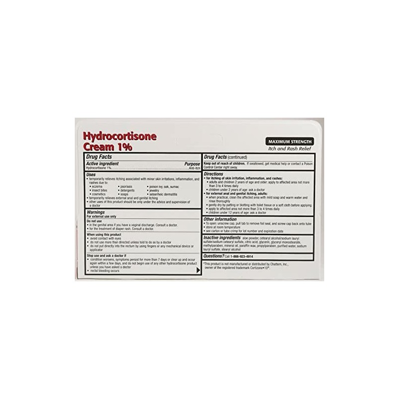 Hydrocortisone 1 % Maximum Strength Anti-Itch Cream With Aloe Vera
