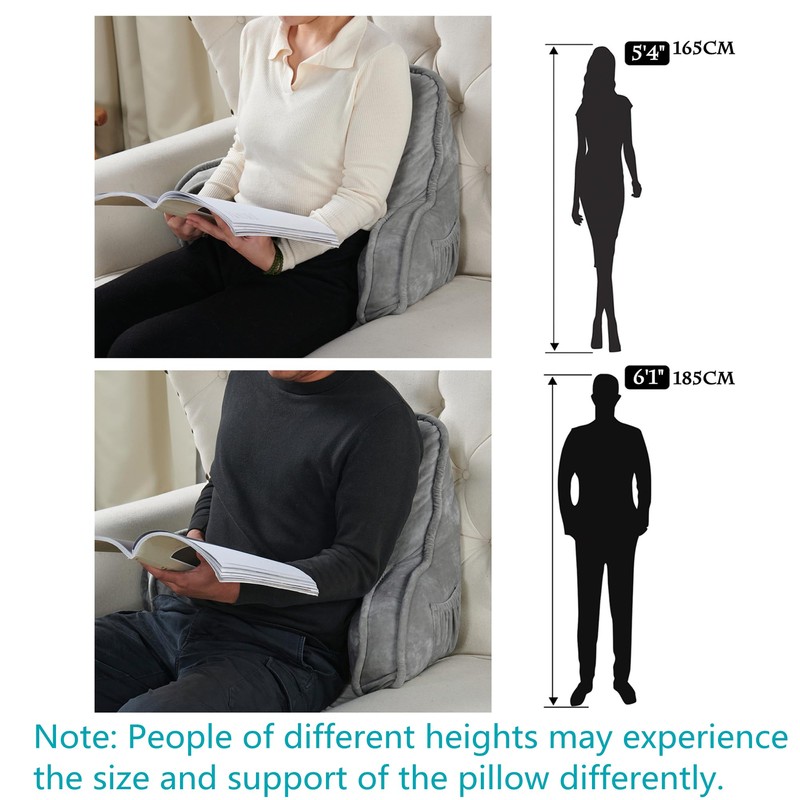 BYTIDE DIY Assembly Super Soft Velvety Backrest Reading Bed Rest
