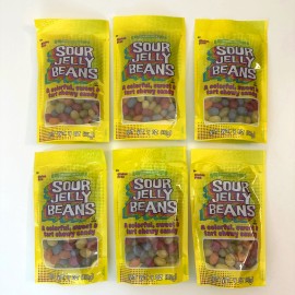 Trader Joe's 6 Pack Trader Joe’s Sour Jelly Beans Colorful Sweet Tart Chewy Candy 4 oz Bag