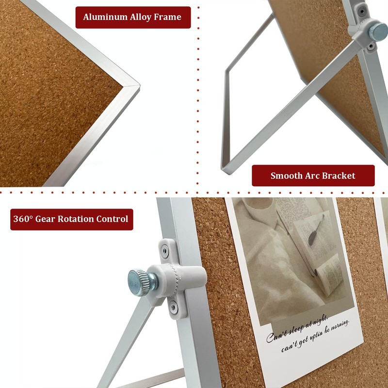 SELECTOP Desktop Cork Board, Double Sided Bulletin Board Message Board