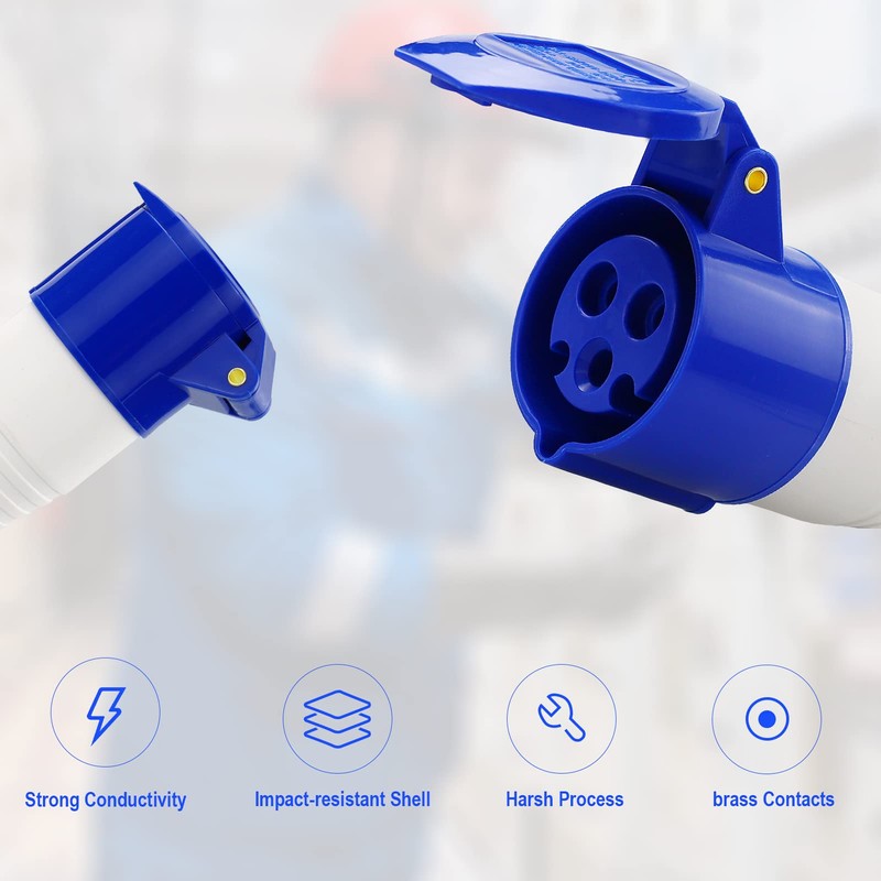 1 Pack 16Amp Socket, 240V 3-Pin Weather Proof Industrial Socket,