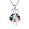 POPLYKE Cute Bunny Necklace for Women 925 Sterling Silver Rabbit