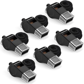 6Pcs Whistle, Durable Plastic Whistles with Lanyards – Loud Crisp Sound for Coaches, Referees, Officials, Training, Emergencies, and Outdoor Activities