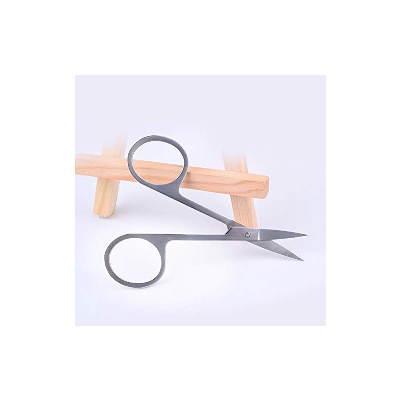 Tijeras de corte de pestañas de cejas de acero inoxidable