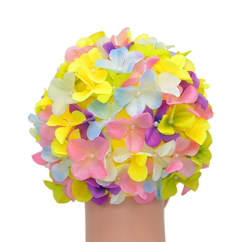 Medifier Women's Vintage Floral Leaf Retro Swimming Cap