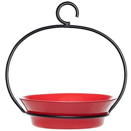 Mosaic Birds Cuban Hanging Bird Bath or Feeder, M337-200-76, 20.3 Ounce Capacity, Ruby Red, 1 Piece