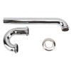 Brass Sink Drain Tubing Set Silver Slick Finish No Ageing