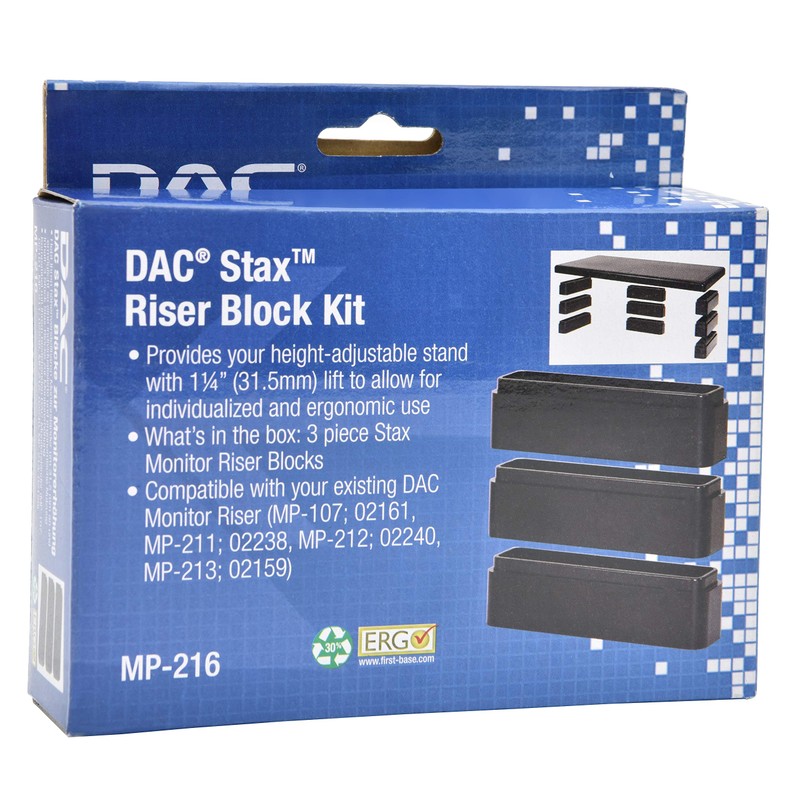 DAC Stax Leg Block Kit for Height-Adjustable Rectangular Monitor Stand,