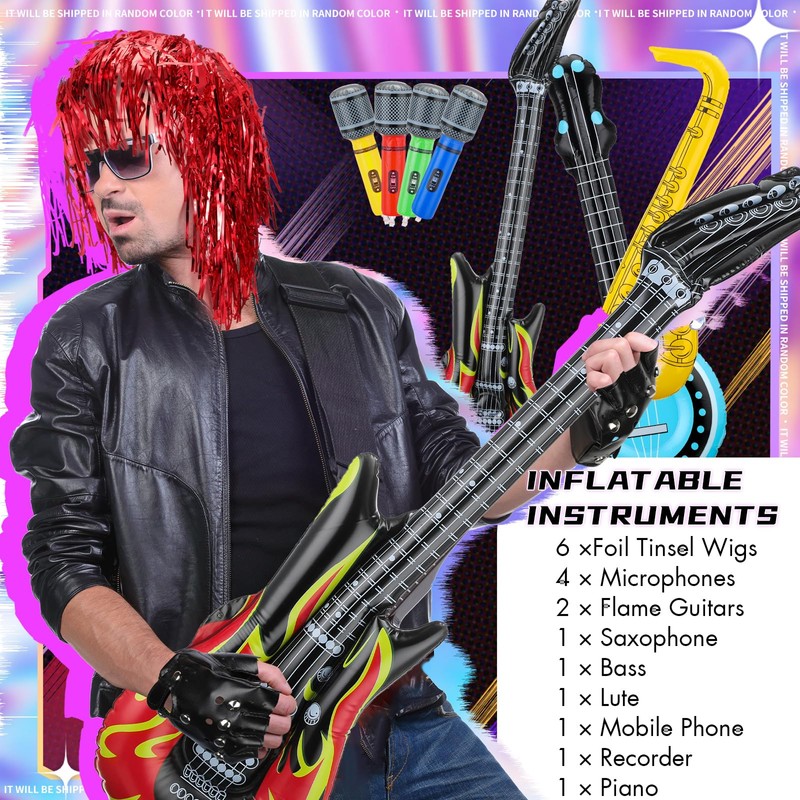 LaRandom Inflatable Instrument Party Props Toy Set 12 Pcs Inflatable