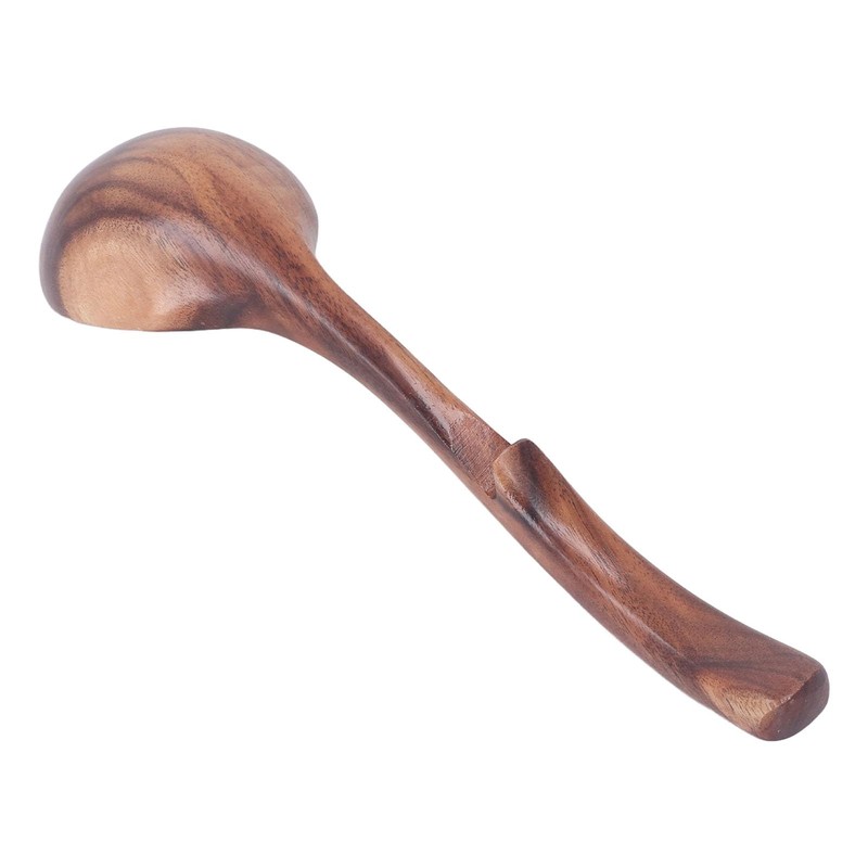 Solid Wood Wooden Spoon - Soup Ladle with Elegant Design