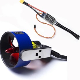 ApisQueen 12-24V U5 Brushless Underwater Thruster 800W Brushless Motor 7kg (15.43LBS) Thrust With 100A BI-Directional ESC for Inflatable Boats,ROVs,Kayaks (CCW Thruster)