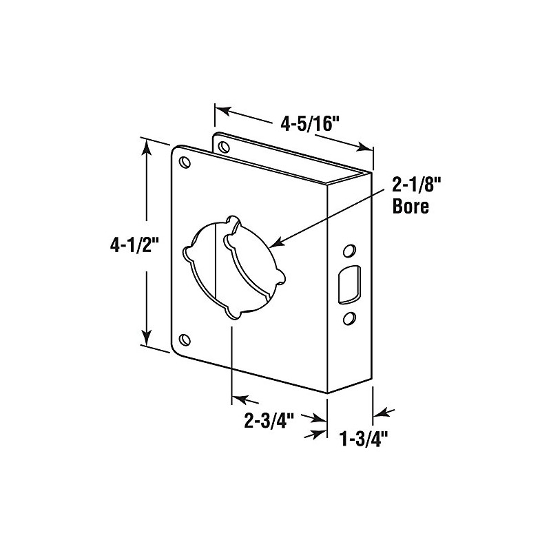 Prime-Line U 9592 Stainless Steel Lock and Door Reinforcer, 1-3/4