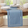 SARO LIFESTYLE 9738.DN1490B Hadleigh Collection Laser-Cut Hemstitch Table Runner, 100%