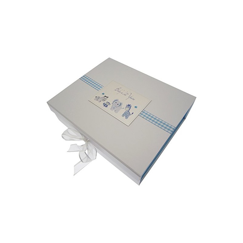 White Cotton Cards Baby's First Years Large Keepsake Box (Blue