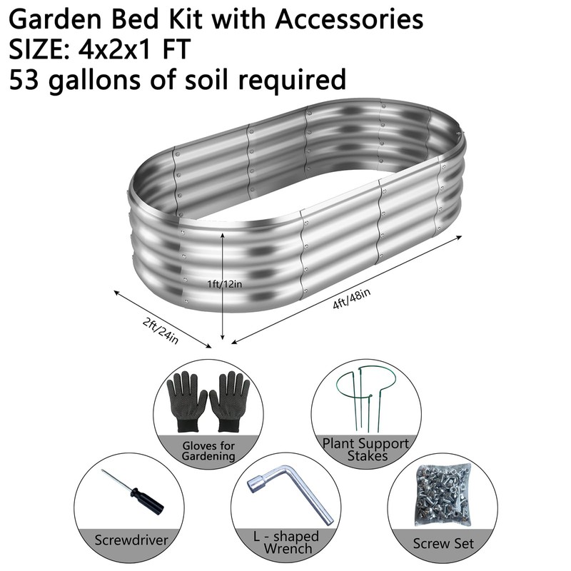 ZFHgarden Raised Garden Bed, 4x2x1ft Raised Beds for Gardening Outdoor