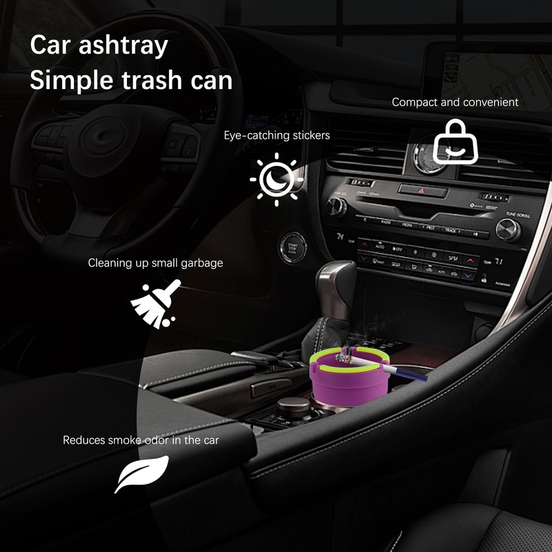 Smokeless Ashtray,Portable Car Ashtrays for Cup Holder Smell Proof,Multifunctional Ashtray