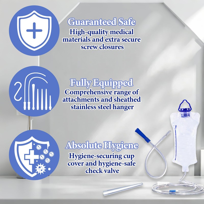 Enema Device Intestinal Cleansing and Defecation Device, Reusable 1.2 Litre