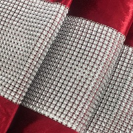 HeMiaor 13x84 inch Table Runner with Sequined Rhinestone, Elegant Table Decoration for Wedding Thanksgiving Christmas, Red