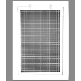HVAC Premium 6" x 12" Cube Core Eggcrate Return Air Filter Grille for 1" Filter - Aluminum - White [Outer Dimensions: 8.5" x 14.5"]