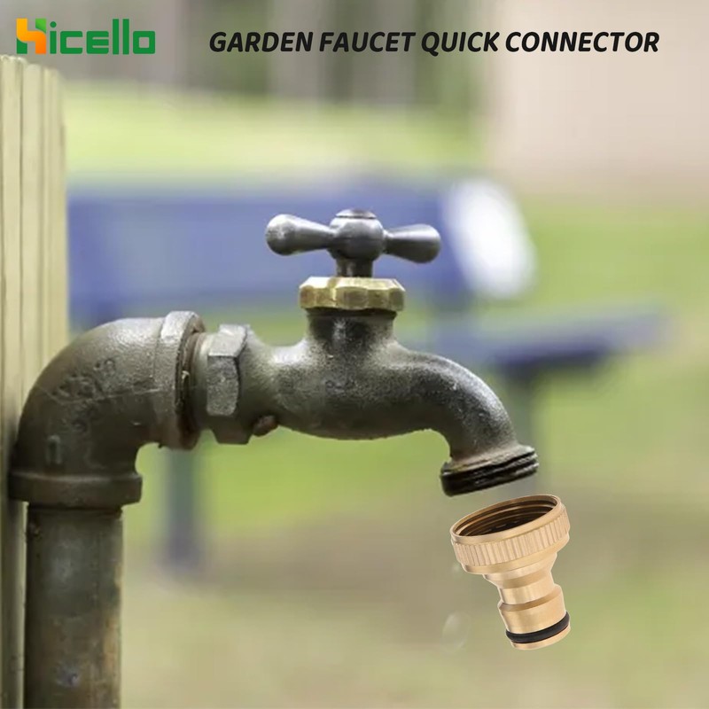 Hicello 4PACK Garden Hose Tap Quick Connectors, 3/4 inch &