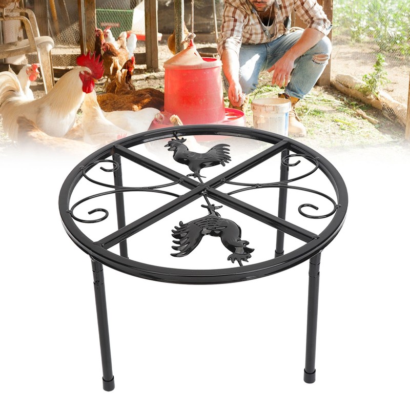 Chicken Feeder Metal Stand Indoor Outdoor Iron Flower Pot Holder