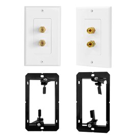 2 Pack 1.0 Speaker Wall Plates with Low Voltage Mounting Bracket