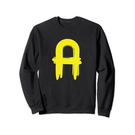 Creative Bold Yellow Letter A - Design Alphabet - Marker Sweatshirt