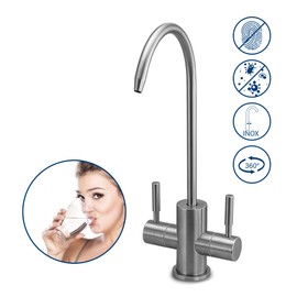 Twister 2-Way Osmosis Tap Solid Stainless Steel Two-Way Kitchen Tap for Osmosis Systems Drinking Water Systems