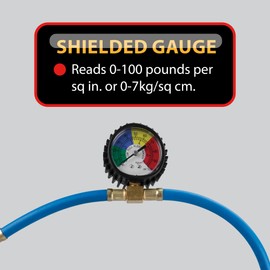 Performance Tool W83139 Self-Sealing R1234YF Refrigerant Can Recharging Hose and Gauge
