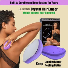 G.Liane Crystal Hair Eraser,Upgraded Painless Crystal Hair Remover,More Effective Crystal Hair Removal Device and Skin Exfoliation,Easy Body Epilator Depilator for Women and Men(Violet)