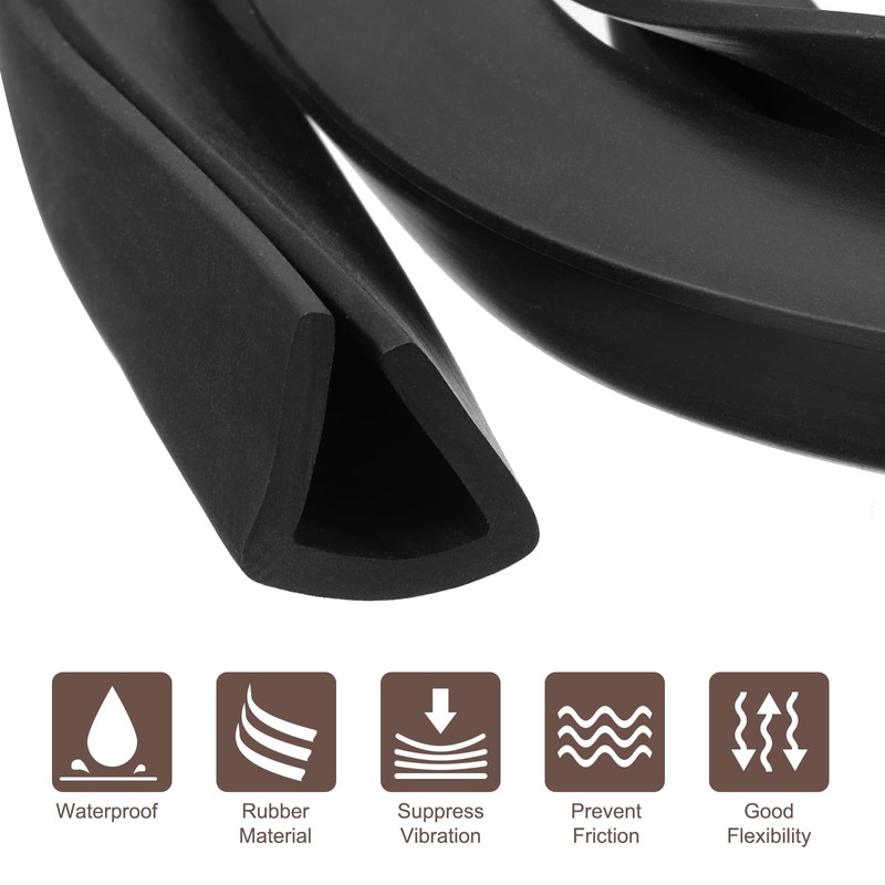 uxcell U Channel Edge Trim, 6.6ft Length Rubber Guard Seal