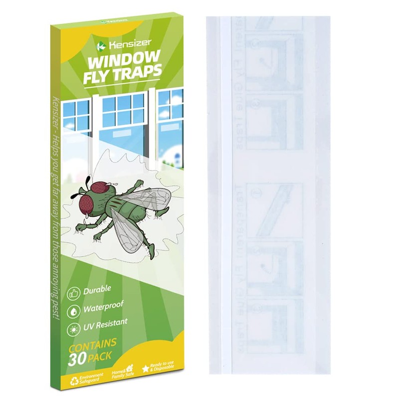 Kensizer 30-Pack Window Fly Traps for Indoors, Paper Sticky Strips,