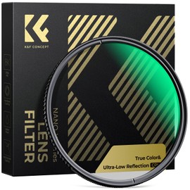 K&F CONCEPT 62mm True Color & Ultra-Low Reflection CPL Filter Yellow Overlay Removal Possible Ultra-Low Reflection 0.1% Contrast Reflection Adjustment High Transmission Circular Polarizing Filter Both