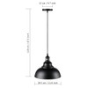Lightess Black Pendant Light Dimmable, Industrial Hanging Lights Metal Barn