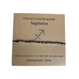 Zodiac Morse Code Bracelets, Wish Bracelet, Anklet, Bracelets, Star Sign Gifts, Zodiac Bracelet (Sagittarius)