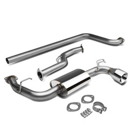 Auto Dynasty 4.5 inches Rolled Muffler Tip Catback Exhaust System Compatible with 2000-2005 Dodge Neon SOHC 00-05