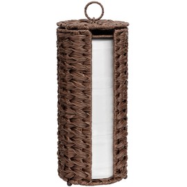GRANNY SAYS Toilet Paper Storage Basket with Lid, Toilet Paper Holder Stand, Waterproof Organizer for Bathroom, Bathroom Baskets for 3 Mega Rolls, Brown