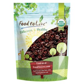 Organic Dried Tart Cherries, 1 Pound — Lightly Sweetened, Pitted, Non-GMO, Kosher, Unsulfured, Sour, Bulk