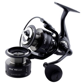 Zite Fishing Spinning Reel Pro 2000-4000 | Spinning Reel with Front Brake | 8+1 Ball Bearings | Aluminium Folding Crank & Eva Handle | For Trout, Bass, Zander & Pike (Spinning Reel Pro 3000)