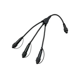 LEDZEIT - Professional Series - 3-Way Y-Splitter Connector Cable, Black, Outdoor and Indoor, Waterproof IP67, Only Compatible with LEDZEIT Professional Series