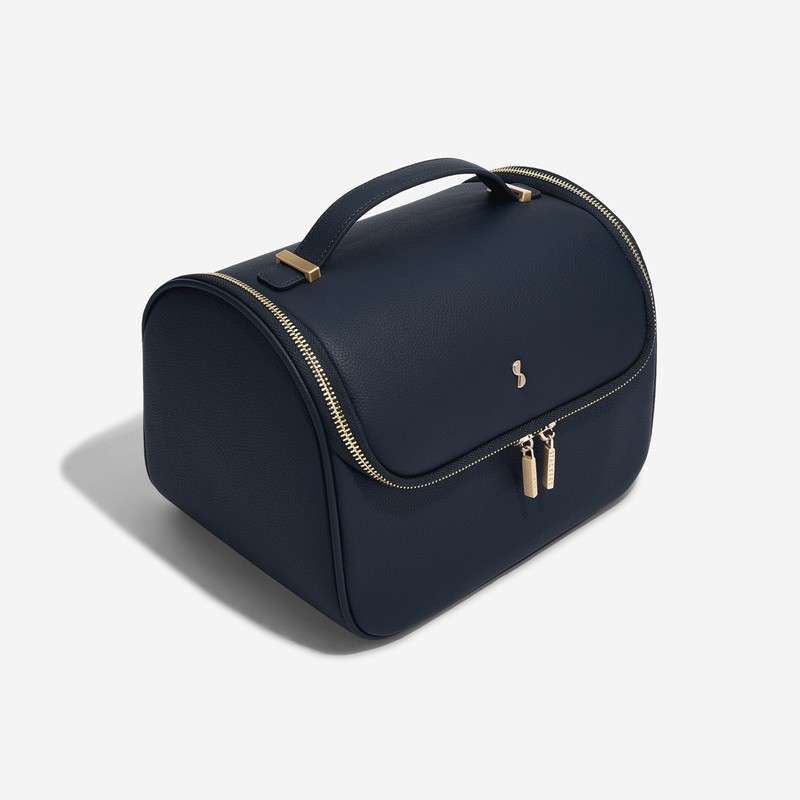 Stackers Pebble Navy Large Cosmetic Case